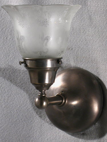 Single Sconce with Etched Shade